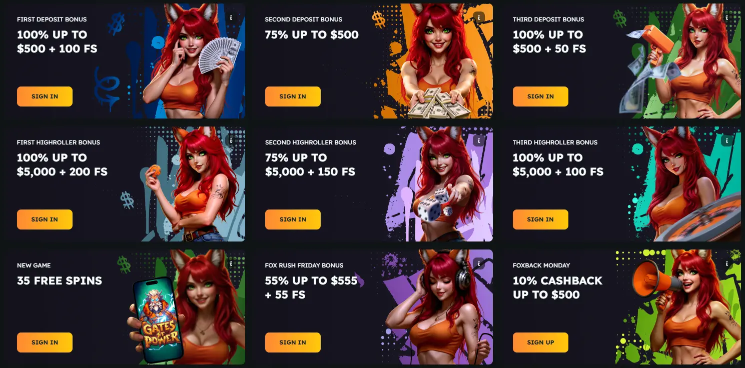 FoxSlots promotions