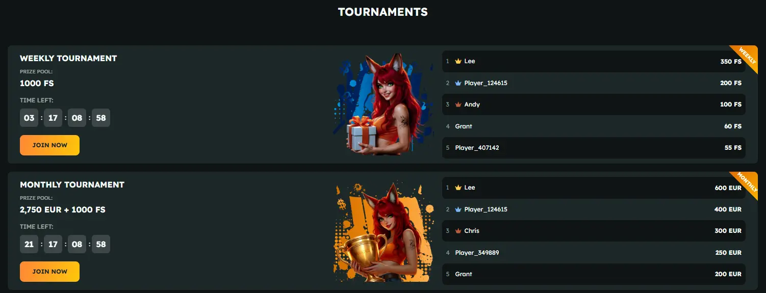 FoxSlots tournaments